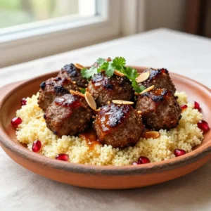 Step by step Broiled Caramelized Moroccan Spiced Lamb Meatballs with Umami Prune Glaze