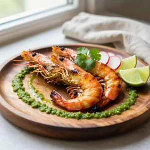 Step by step Broiled Caramelized Peruvian Ají Verde Prawns (No-Cook, Gluten-Free)