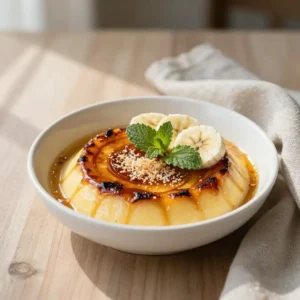 Step by step Broiled Charred Vietnamese Banana Coconut Custard with Spiced Caramel