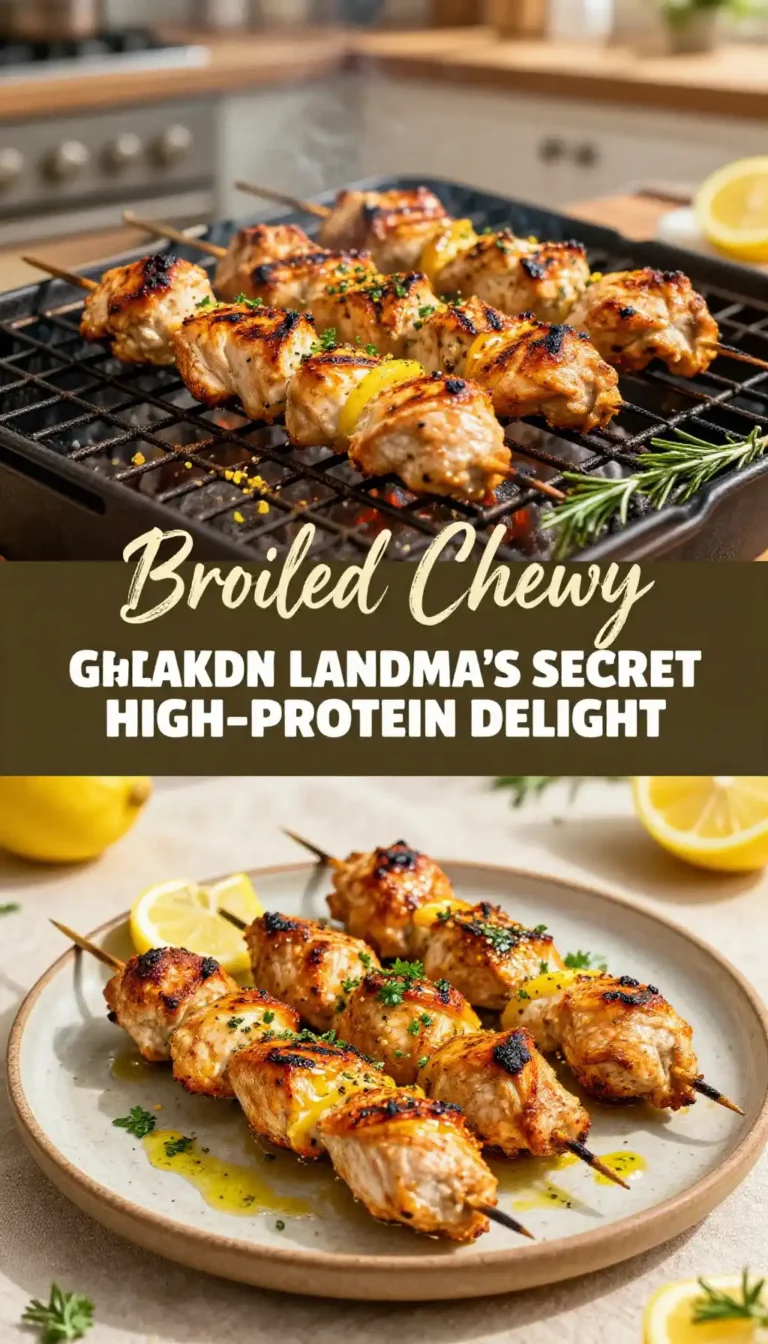 Broiled Chewy Greek Lemon-Herb Chicken Skewers: Grandma's Secret High-Protein Delight