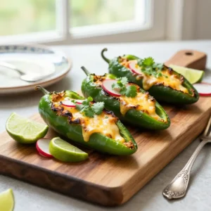 Step by step Broiled Melt-in-Mouth Chipotle-Lime Oaxaca Cheese Stuffed Poblano Peppers