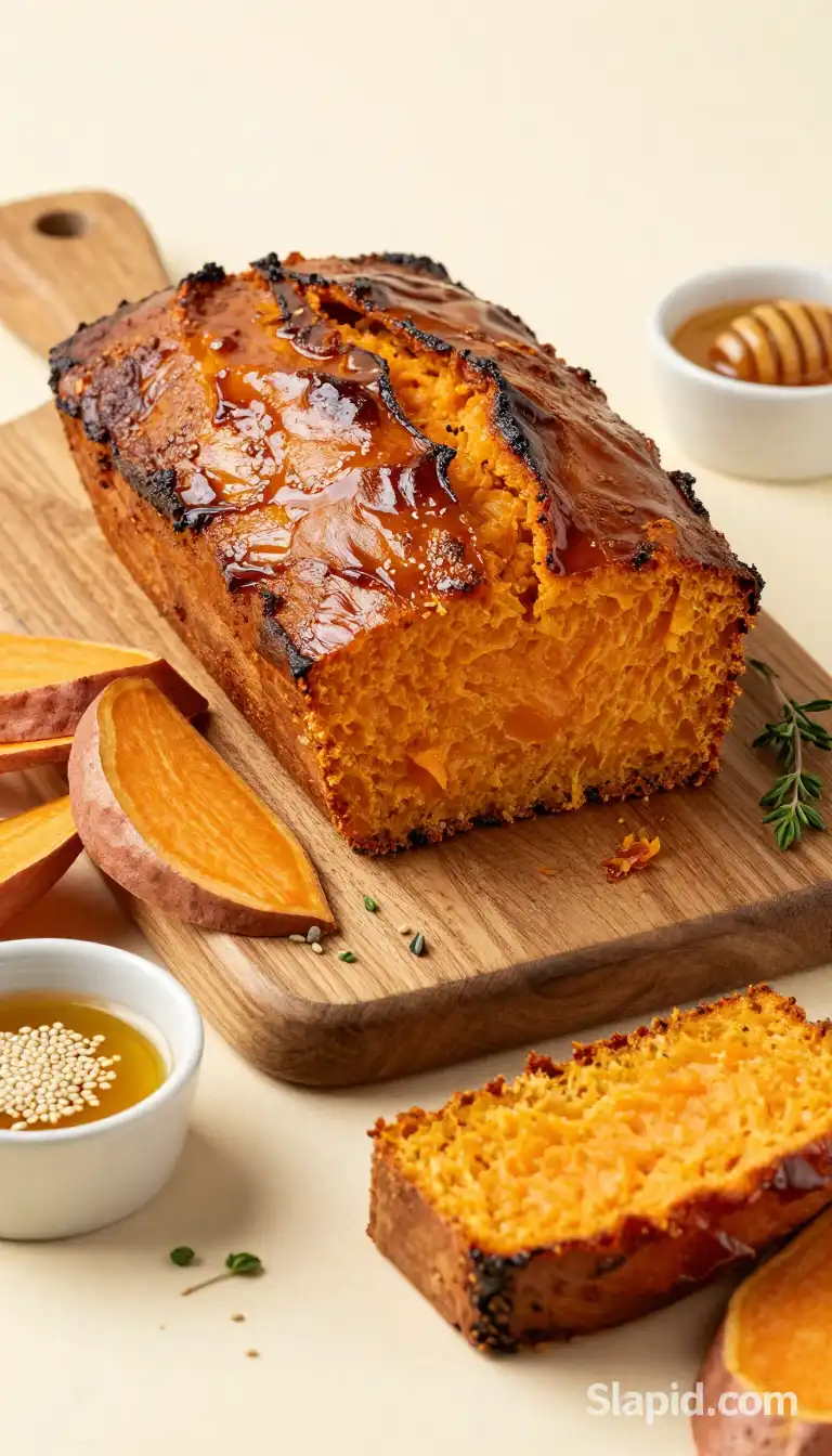 Broiled Silky Caramelized Korean Sweet Potato Loaf (Paleo One-Bowl)