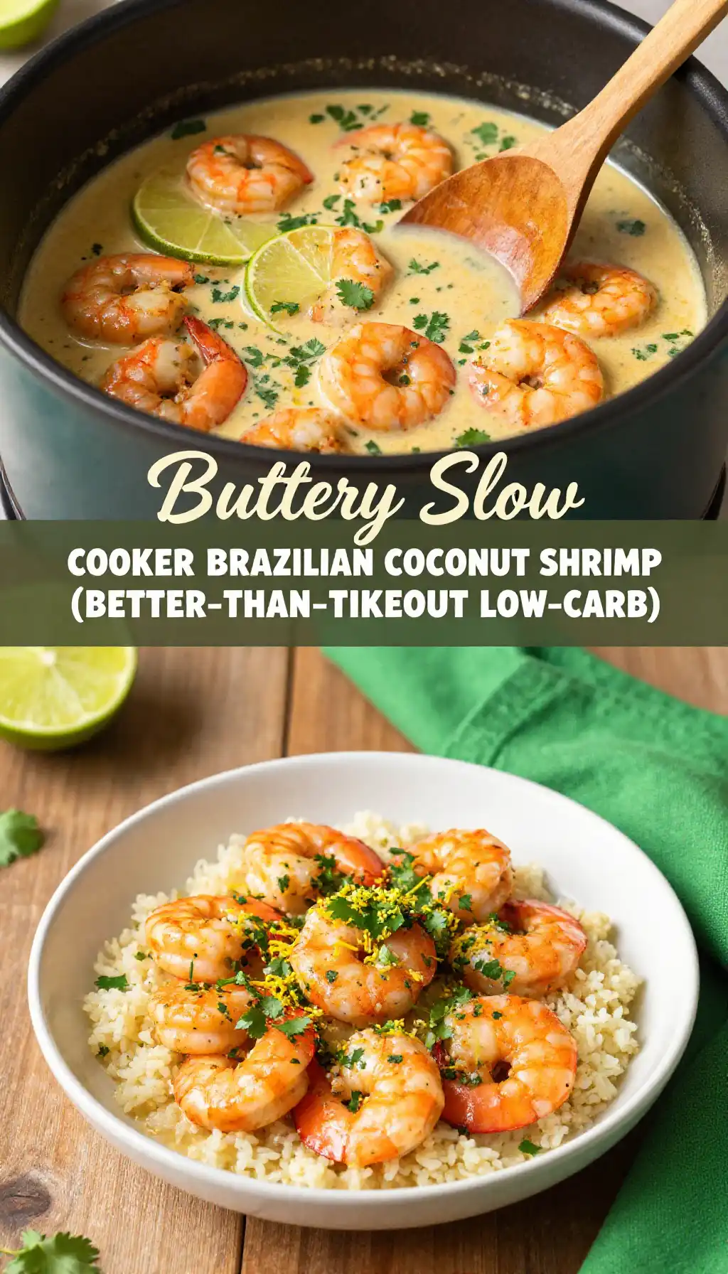 Buttery Slow Cooker Brazilian Coconut Shrimp (Better-Than-Takeout Low-Carb) pinterest pin
