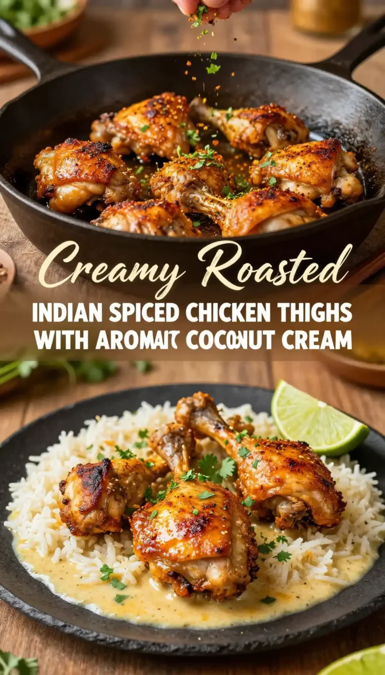 Creamy Roasted Indian Spiced Chicken Thighs with Aromatic Coconut Cream