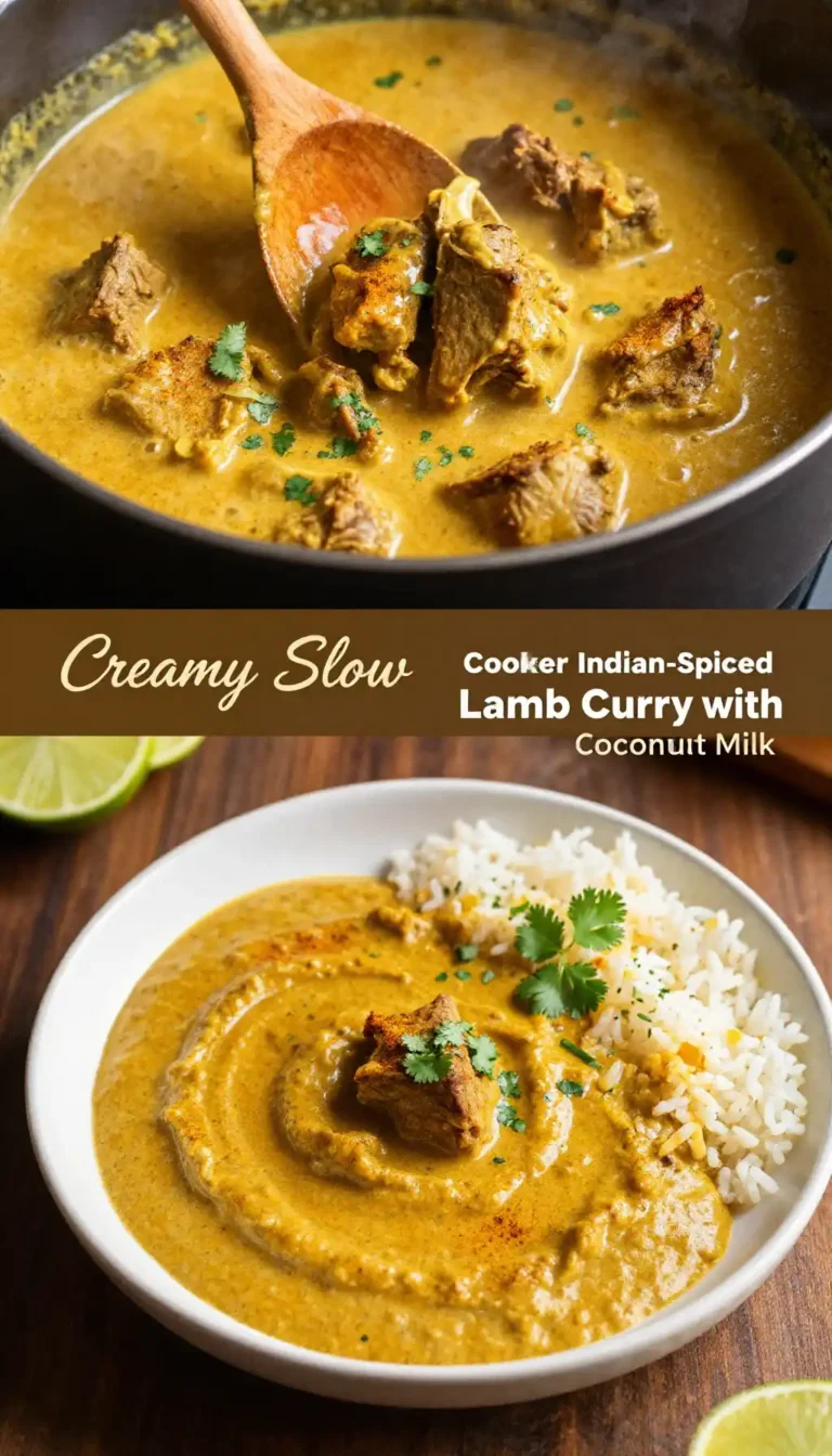 Creamy Slow Cooker Indian-Spiced Lamb Curry with Coconut Milk