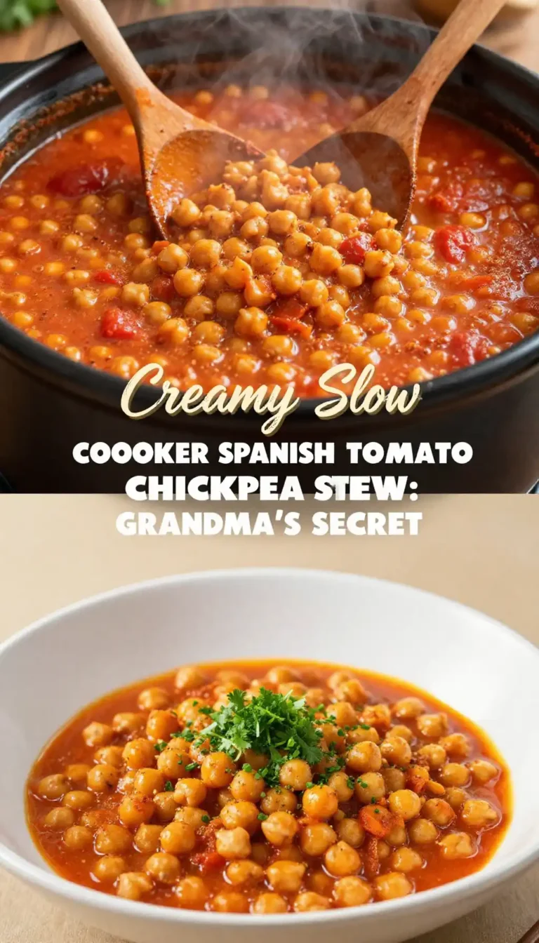 Creamy Slow Cooker Spanish Tomato Chickpea Stew: Grandma's Secret