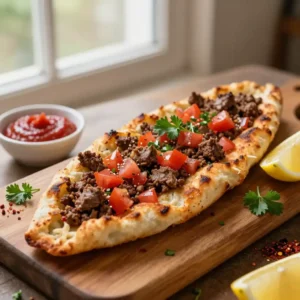 Step by step Crispy Pan-Fried Make-Ahead Turkish Lahmacun with Sweet Pepper Paste