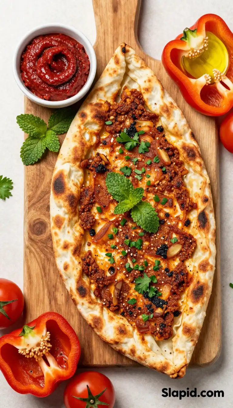 Crispy Pan-Fried Make-Ahead Turkish Lahmacun with Sweet Pepper Paste