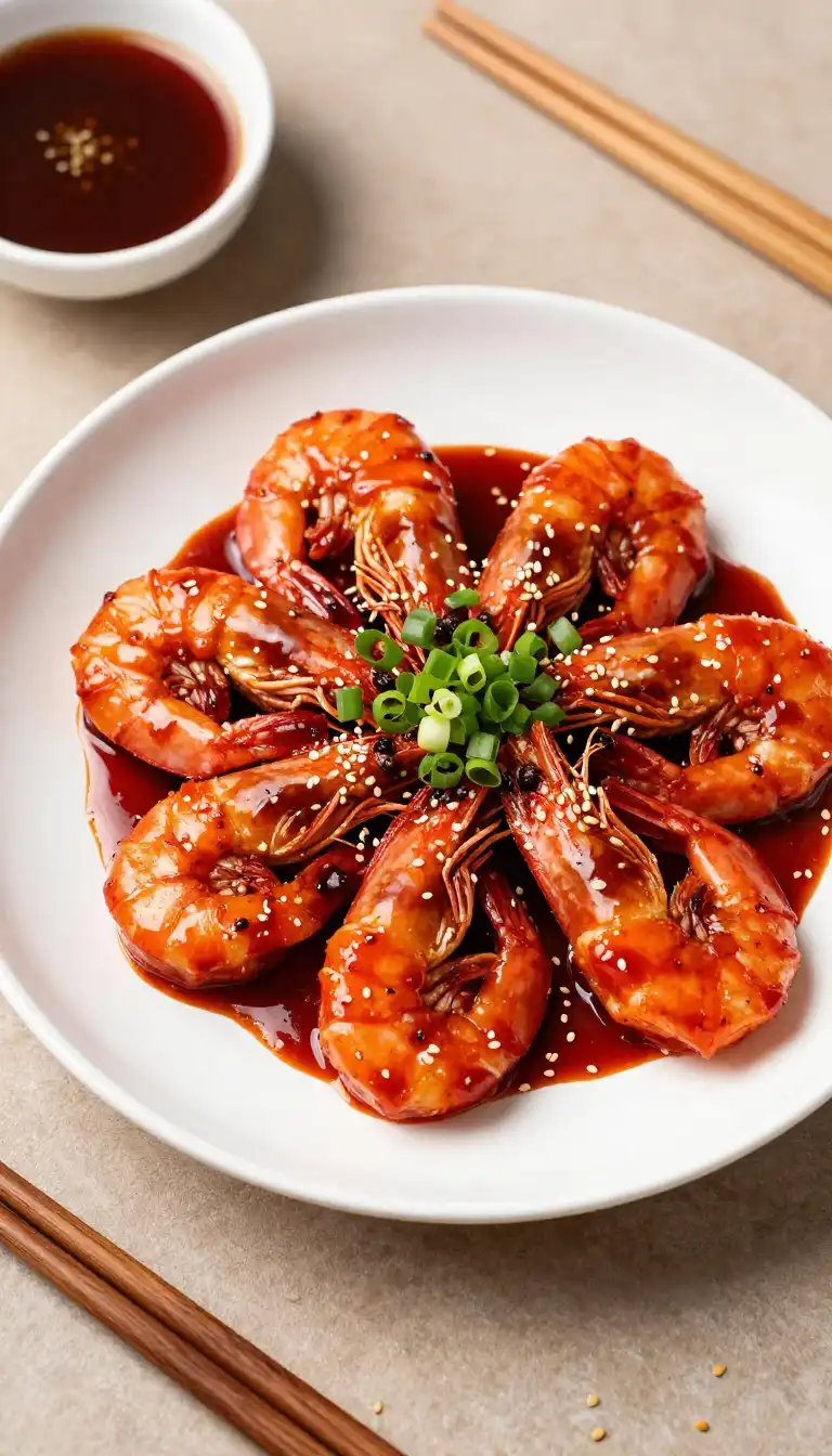 Crispy Roasted Korean Gochujang Shrimp with Sesame-Scallion Crunch (Meal Prep Crowd-Pleaser)