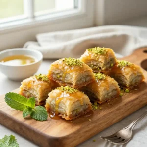 Step by step Crispy Stovetop Mediterranean Garlic Butter Keto Baklava Bites (No-Fail)