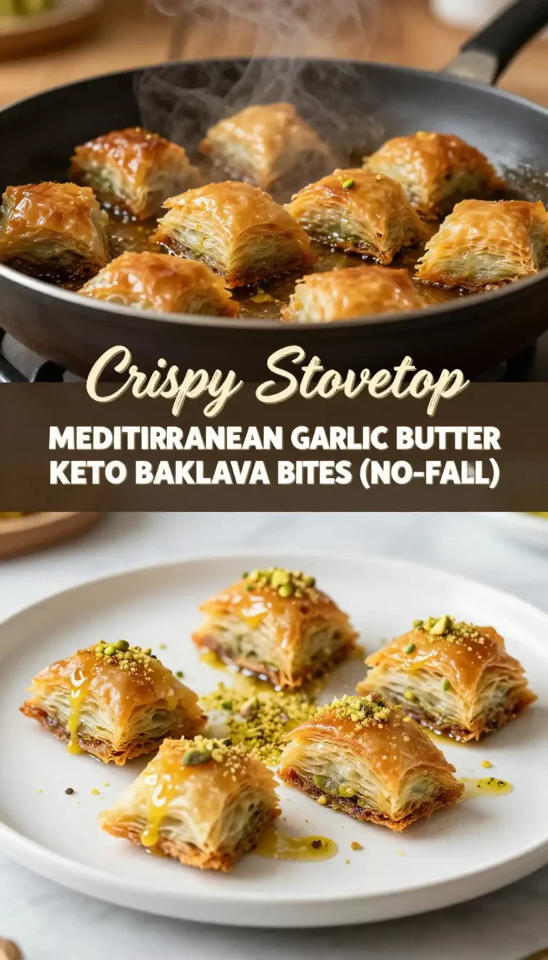 Crispy Stovetop Mediterranean Garlic Butter Keto Baklava Bites (No-Fail)