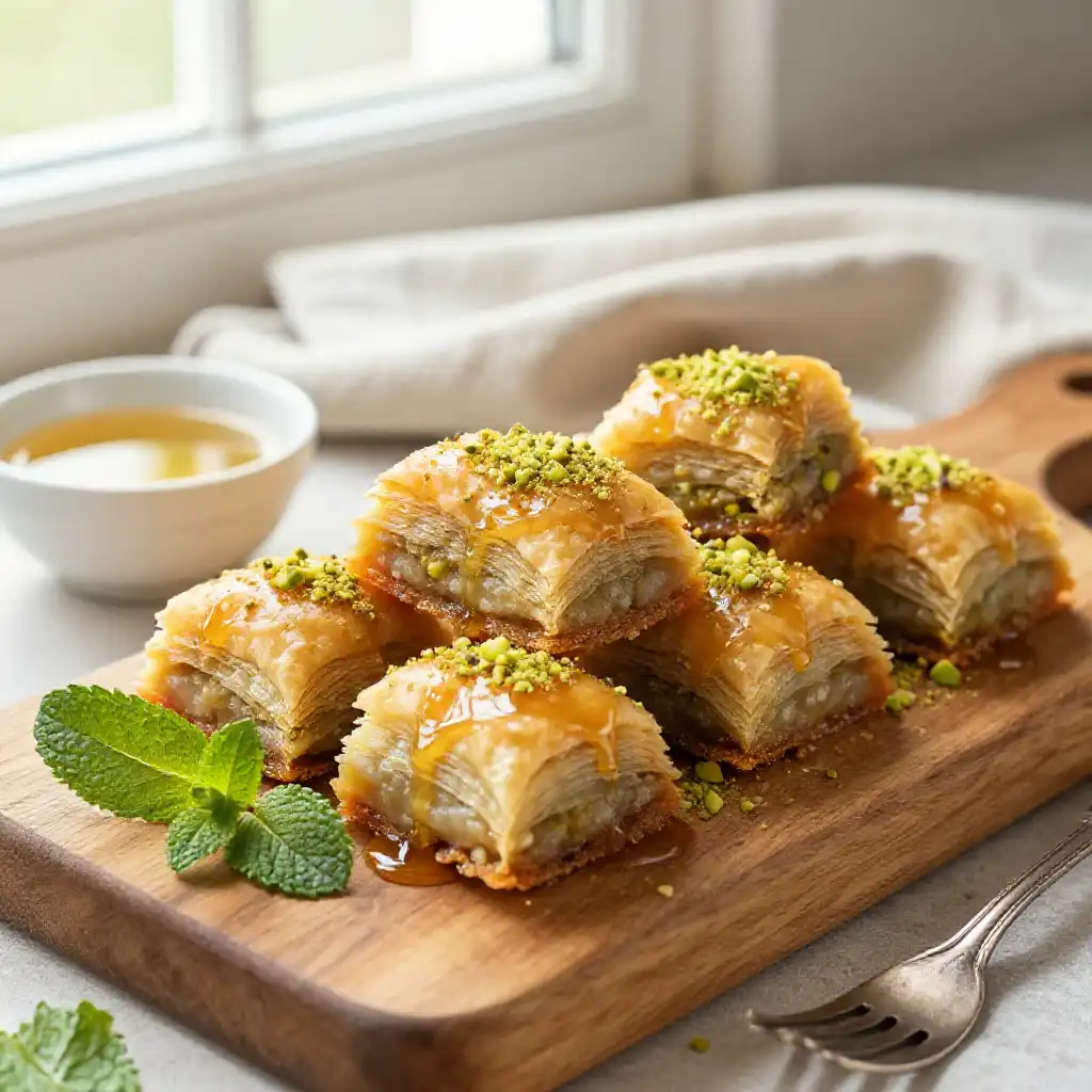 Crispy Stovetop Mediterranean Garlic Butter Keto Baklava Bites (No-Fail) plated dish
