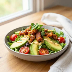Step by step Crispy Stovetop Sweet & Spicy Chorizo Salad with Saffron Aioli