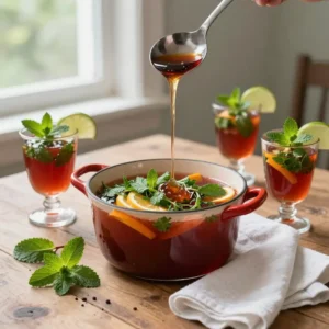 Step by step Dutch Oven Melt-in-Mouth Sugar-Free Spanish Herb-Infused Agua Fresca Concentrate