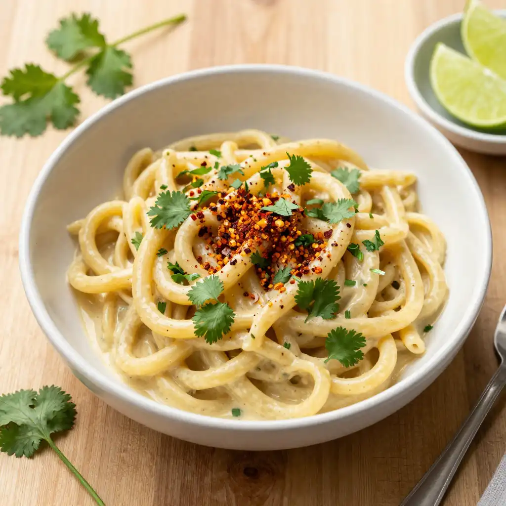 Dutch Oven Silky Smoky Peruvian Vegan Pasta plated dish