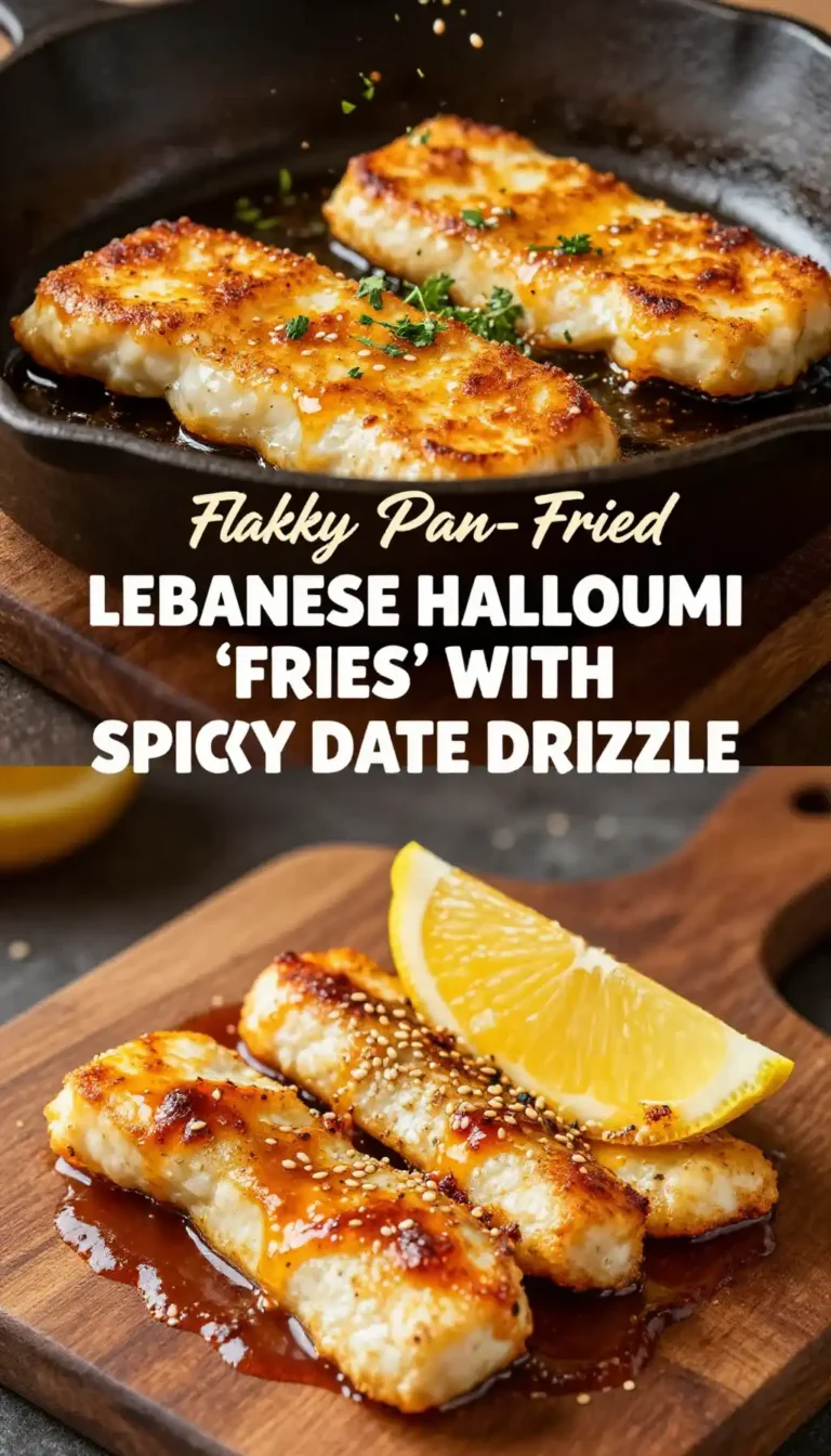 Flaky Pan-Fried Lebanese Halloumi 'Fries' with Spicy Date Drizzle