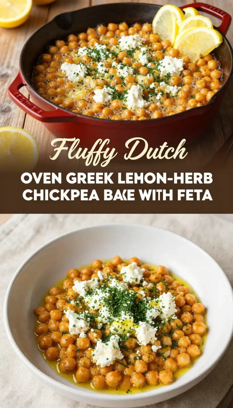 Fluffy Dutch Oven Greek Lemon-Herb Chickpea Bake with Feta