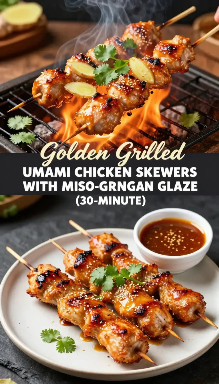 Golden Grilled Umami Chicken Skewers with Miso-Ginger Glaze (30-Minute)