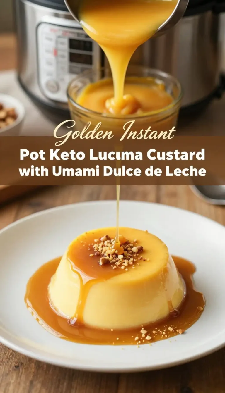 Golden Instant Pot Keto Lucuma Custard with Umami Dulce de Leche