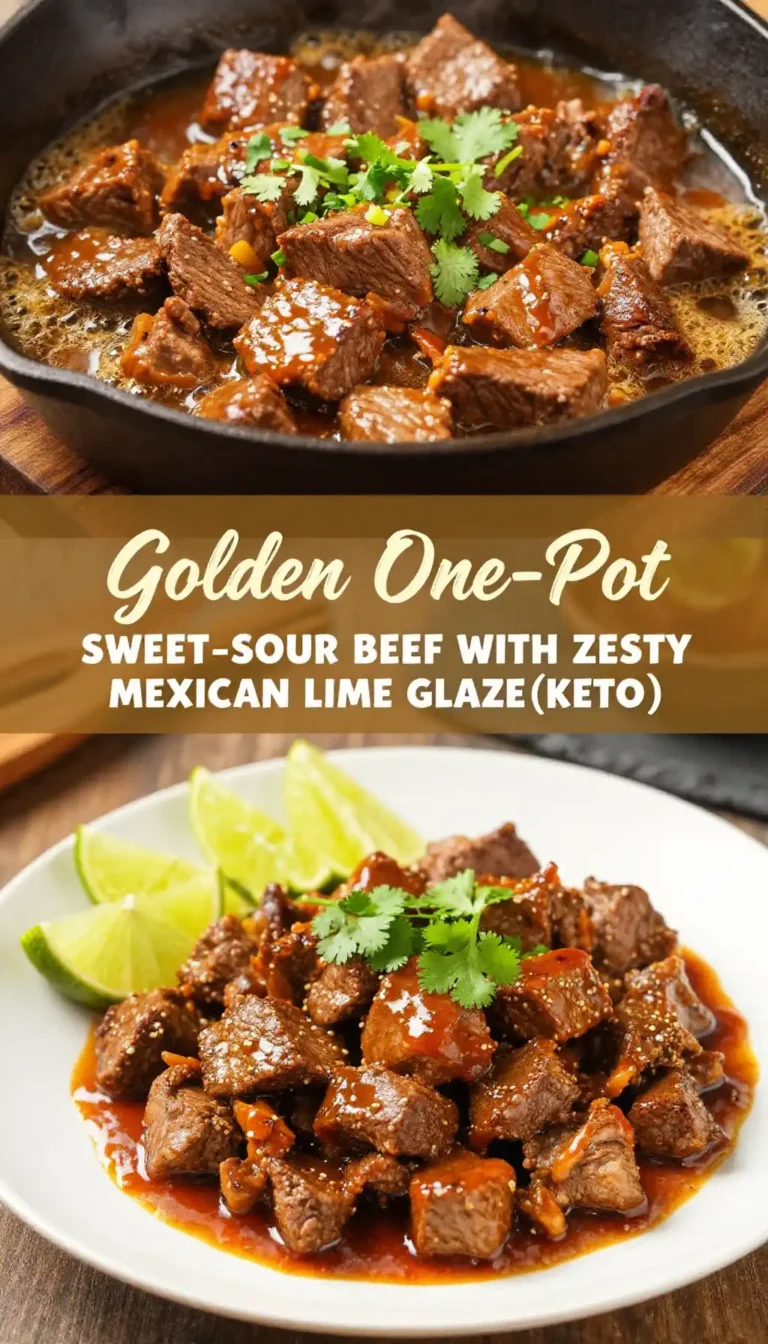 Golden One-Pot Sweet-Sour Beef with Zesty Mexican Lime Glaze (Keto)