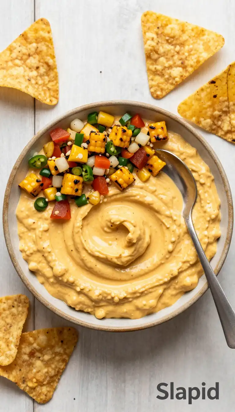 Golden Smoked Chipotle Jackfruit Dip with Charred Corn Salsa