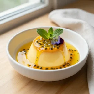 Step by step Golden Smoked Lucuma Custard with Tangy Passion Fruit Drizzle (Low-Carb, 45-Minute)