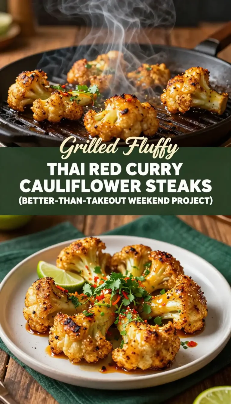 Grilled Fluffy Thai Red Curry Cauliflower Steaks (Better-Than-Takeout Weekend Project)