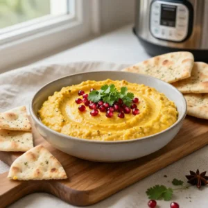 Step by step Instant Pot Buttery Moroccan Lamb Dip with Herb-Infused Flatbread