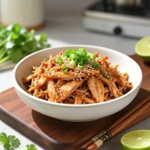 Step by step Instant Pot Fluffy Tangy Asian Shredded Chicken (No-Cook Egg-Free)