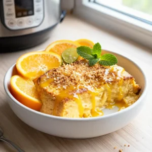 Step by step Instant Pot Silky Citrus Thai Coconut Bread Pudding: Grandma's Secret