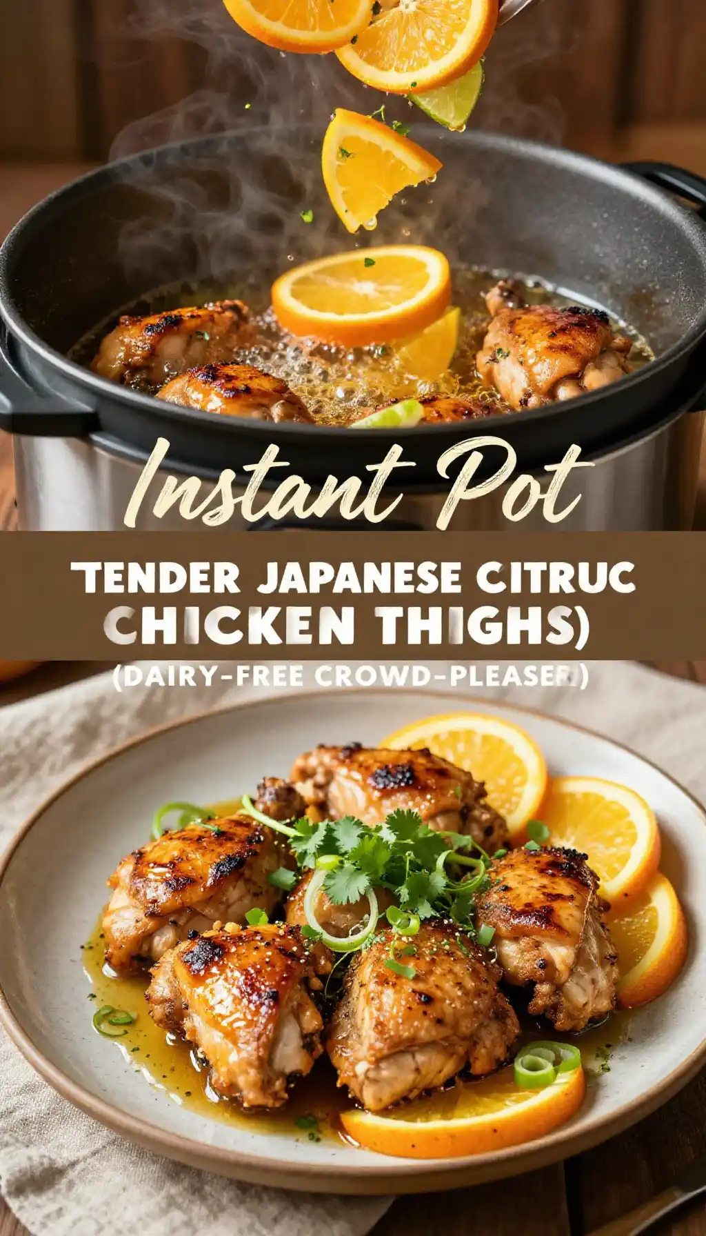 Instant Pot Tender Japanese Citrus Chicken Thighs (Dairy-Free Crowd-Pleaser) pinterest pin
