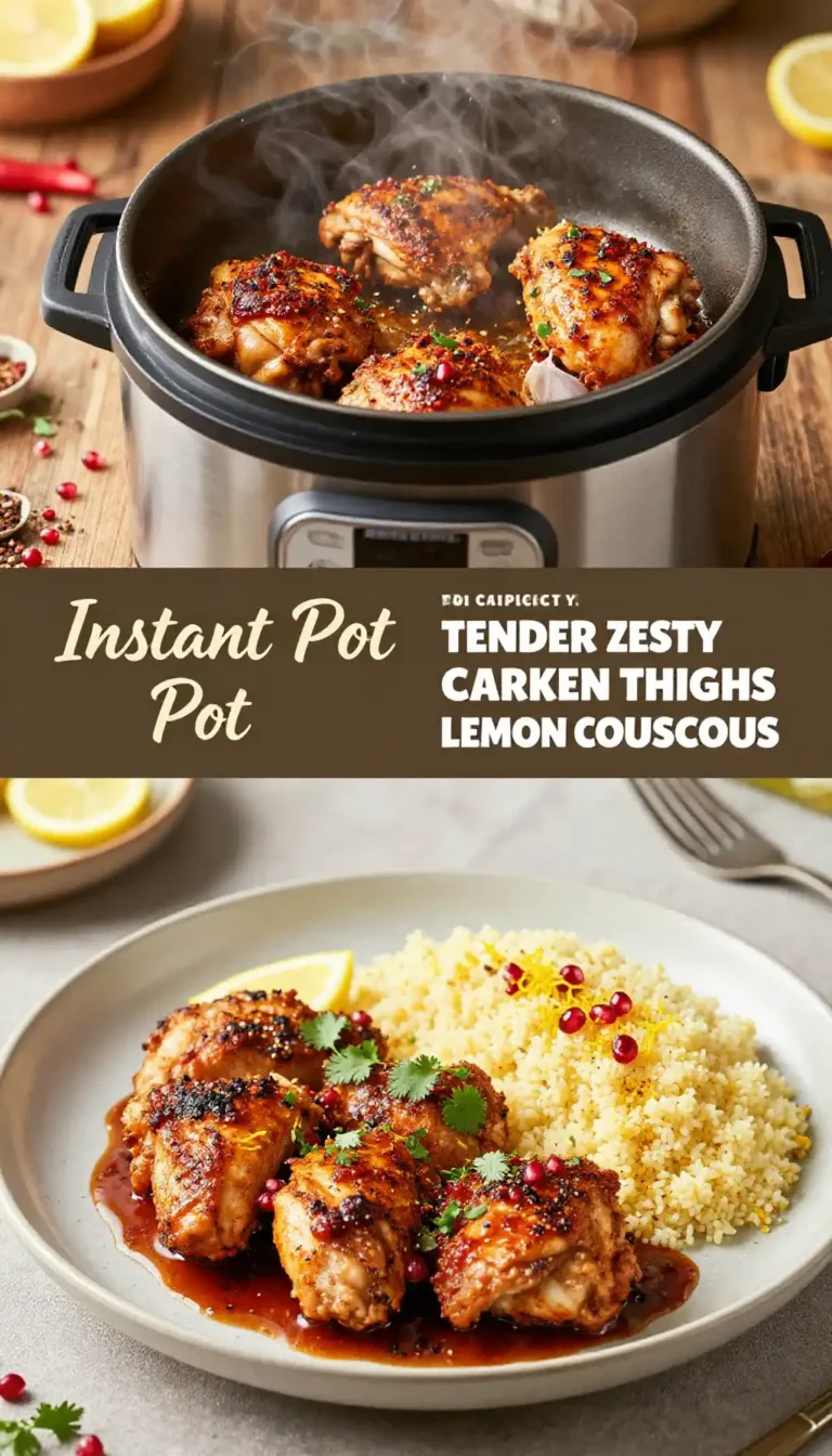 Instant Pot Tender Zesty Harissa Chicken Thighs with Lemon Couscous
