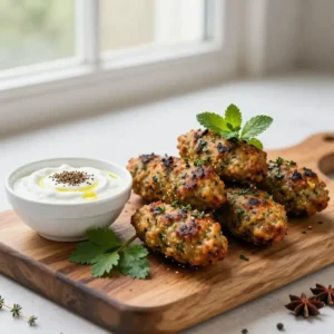 Step by step Juicy Cast Iron Dairy-Free Herb Lamb Kofta with Zesty Sumac Yogurt
