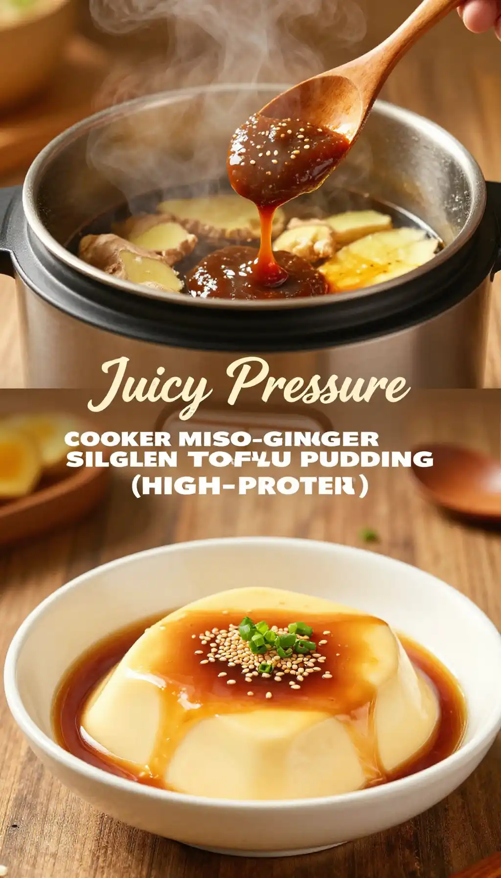 Juicy Pressure Cooker Miso-Ginger Silken Tofu Pudding (High-Protein)
