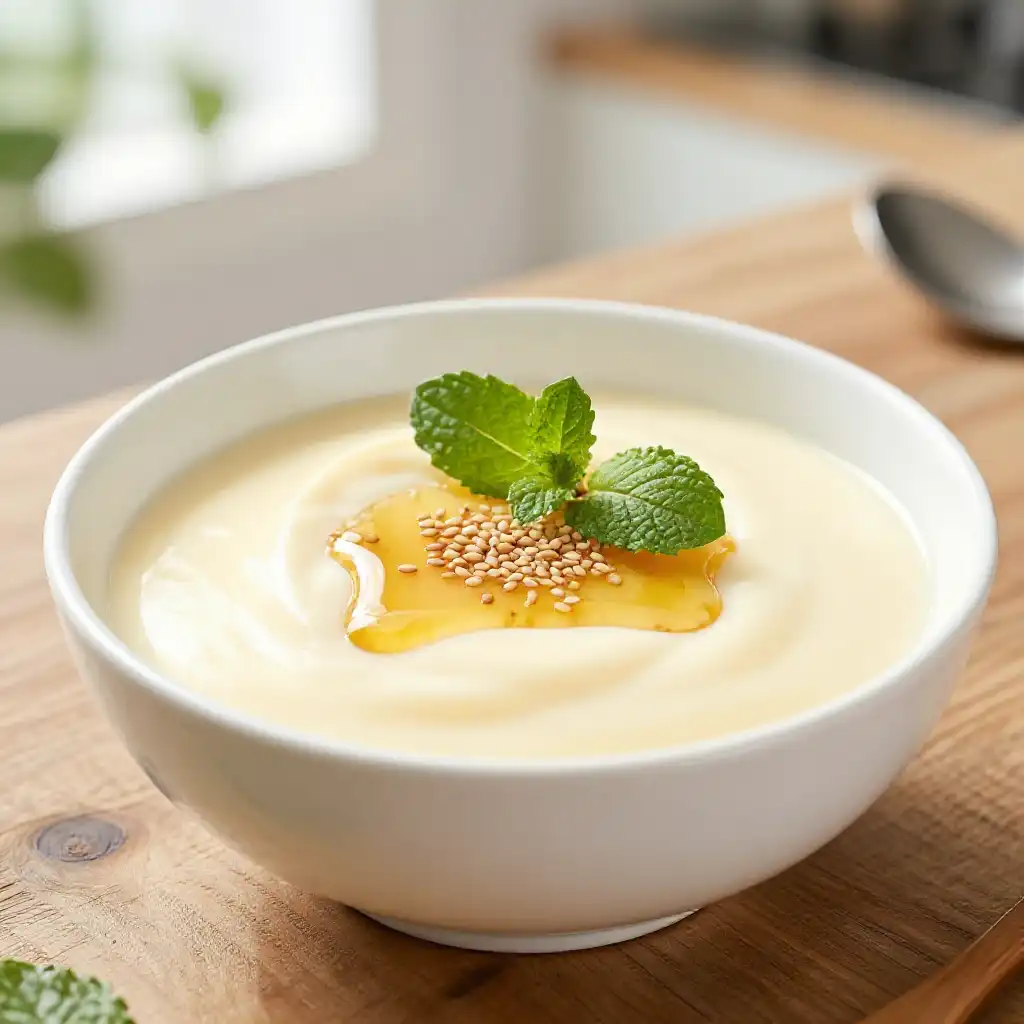 Juicy Pressure Cooker Miso-Ginger Silken Tofu Pudding (High-Protein) plated dish