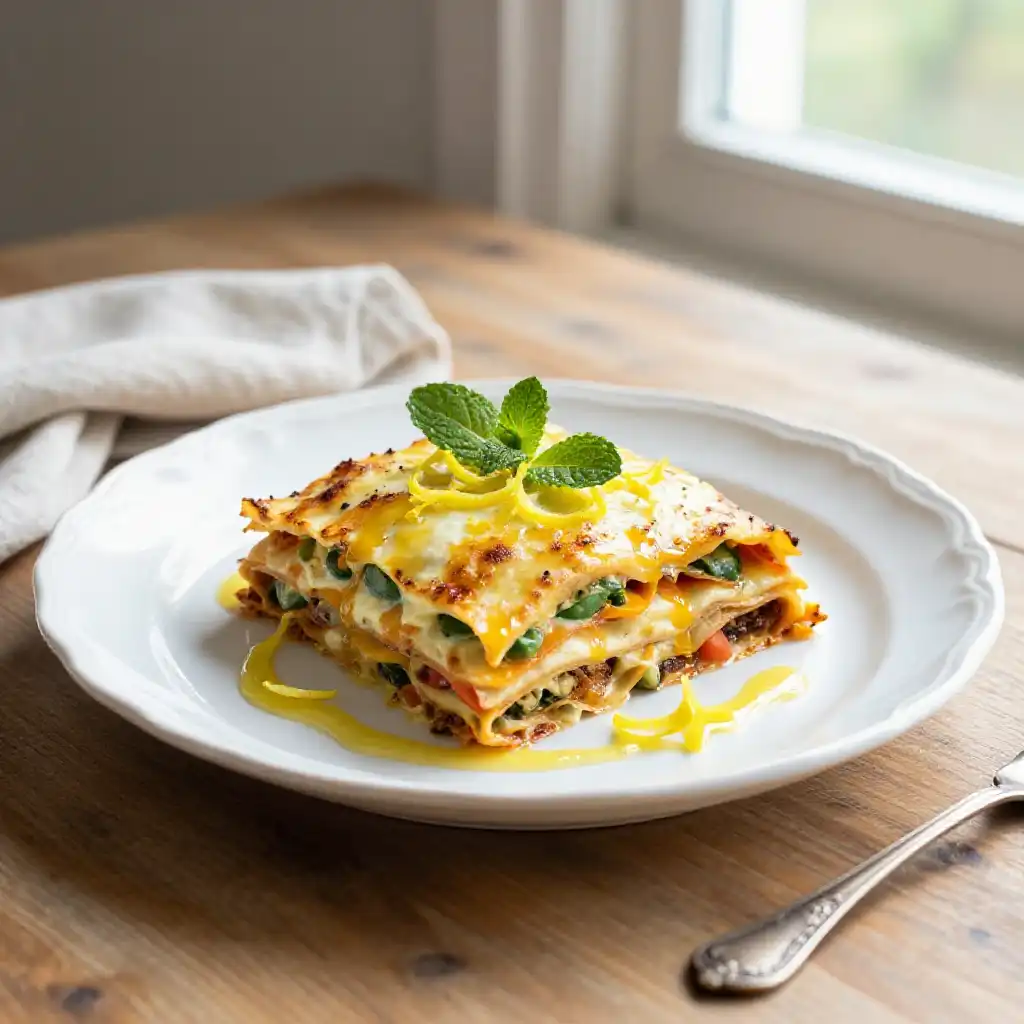 No-Cook Charred Instant Pot Garlic Butter Limoncello Dessert Lasagna plated dish