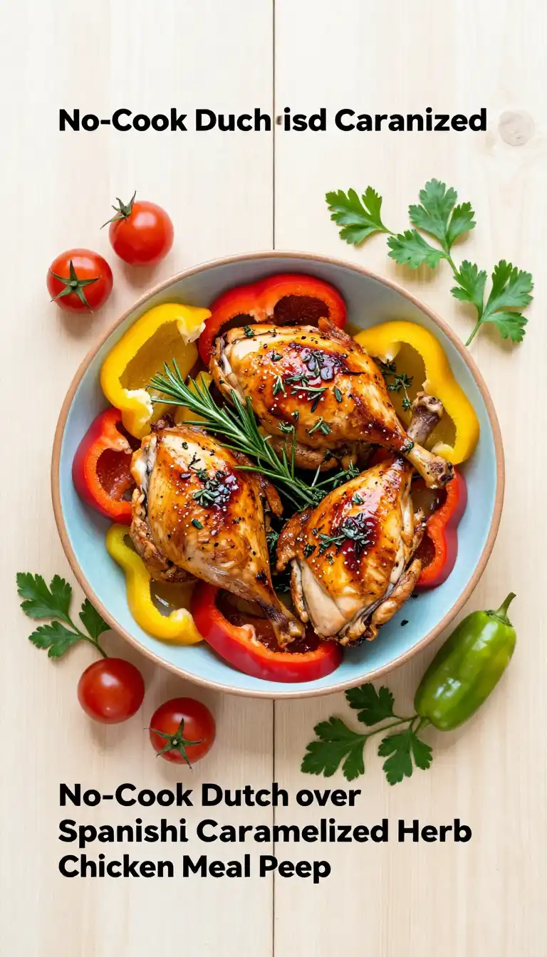 No-Cook Dutch Oven Spanish Caramelized Herb Chicken Meal Prep