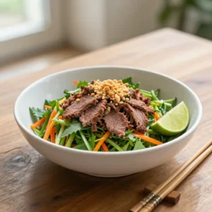 Step by step No-Cook Smoky Vietnamese Beef Pho Salad Bowl (Low-Carb)