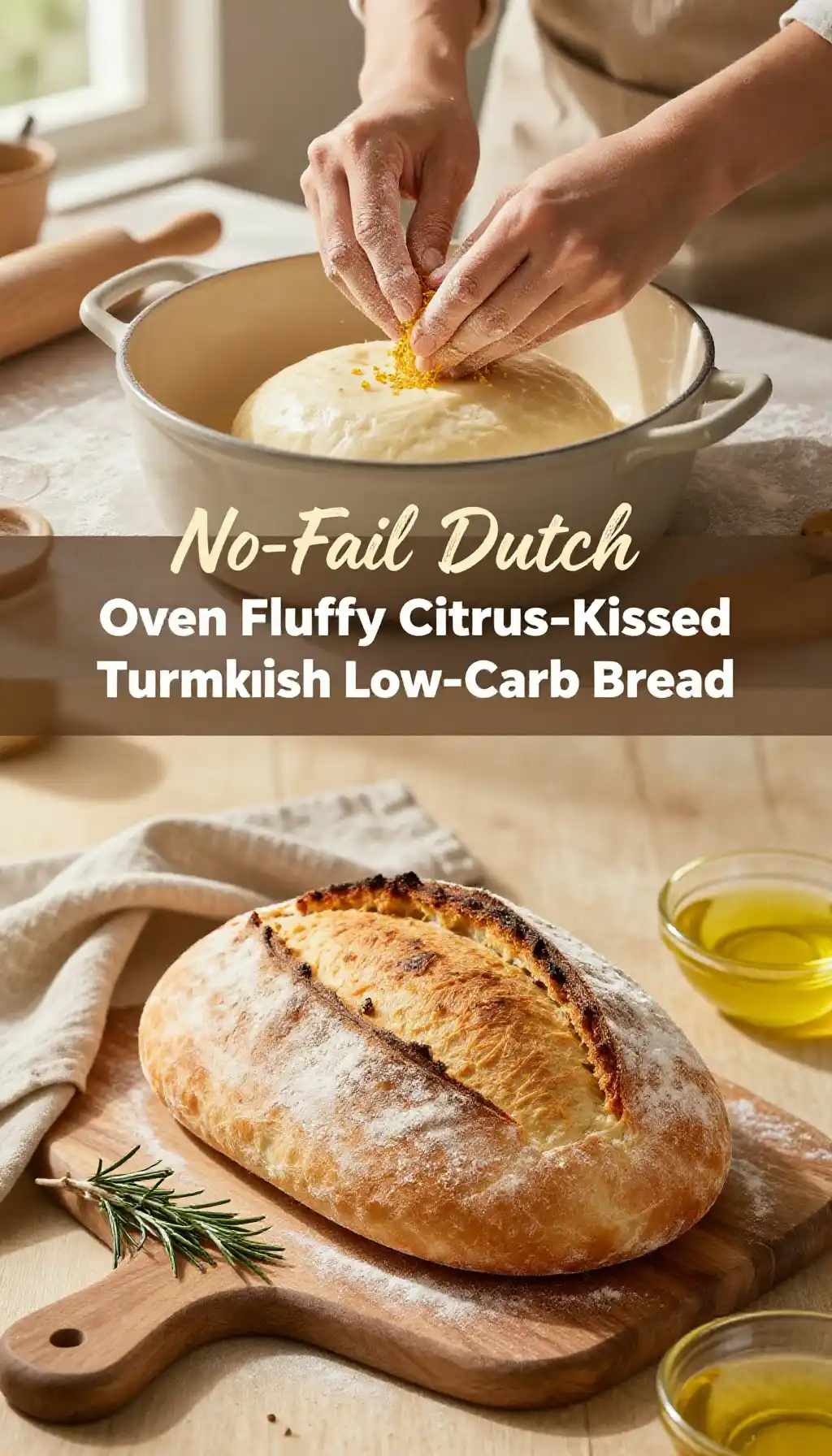 No-Fail Dutch Oven Fluffy Citrus-Kissed Turkish Low-Carb Bread pinterest pin