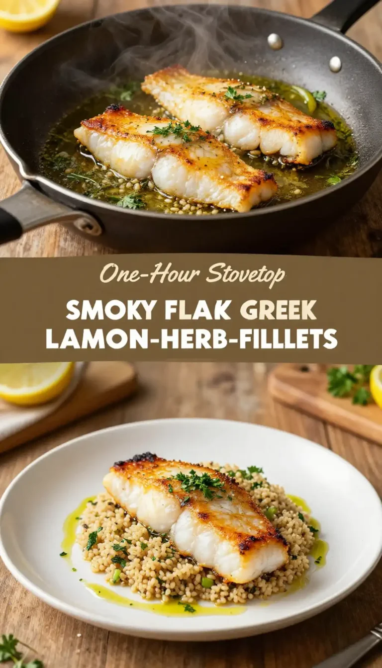 One-Hour Stovetop Smoky Flaky Greek Lemon-Herb Cod Fillets
