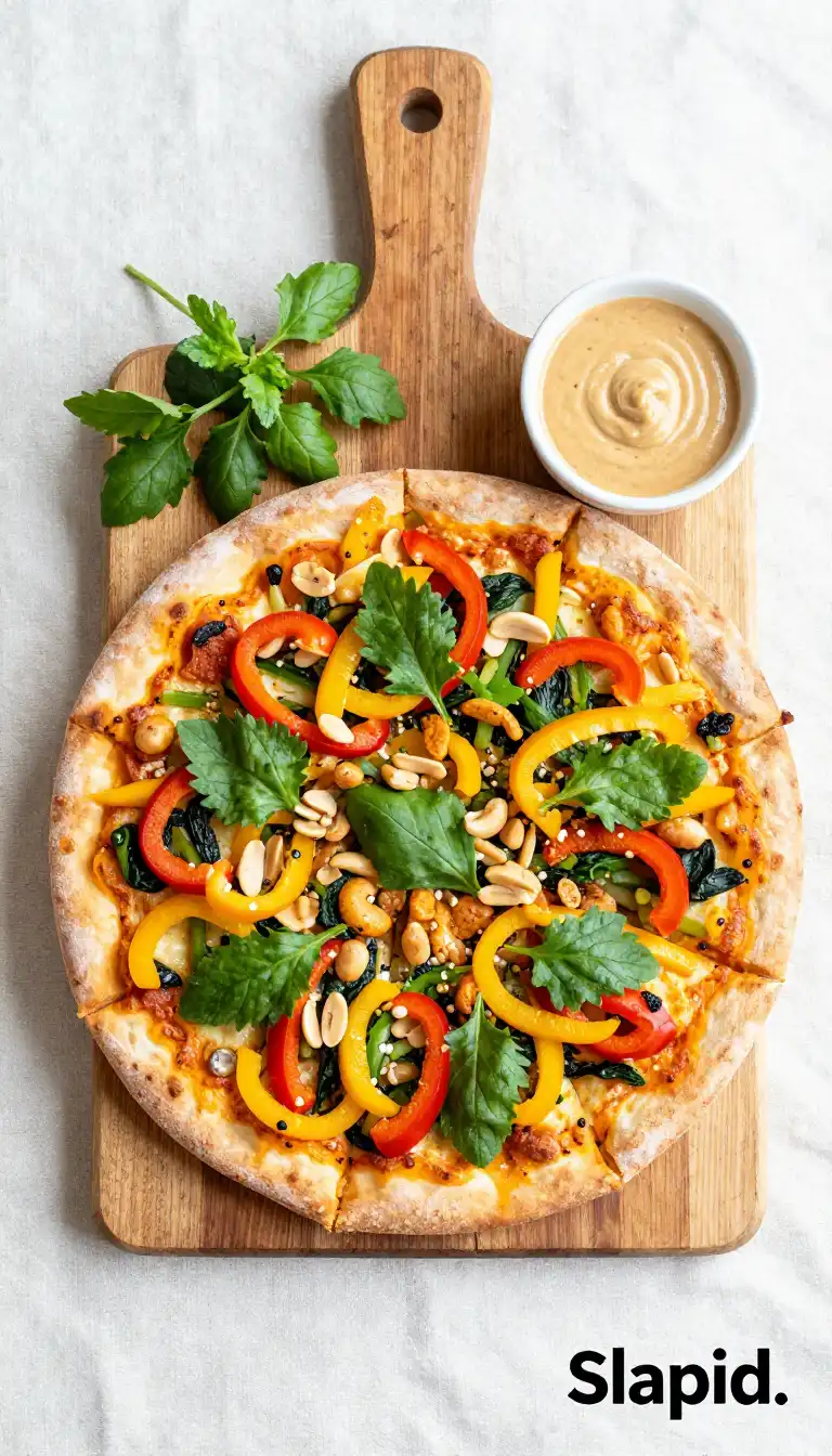 One-Pot Crunchy Vietnamese Lemongrass 'Pizza' with Zesty Peanut Sauce
