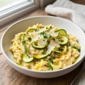 Step by step One-Pot Fluffy Caramelized French Bistro Low-Carb Zucchini Carbonara