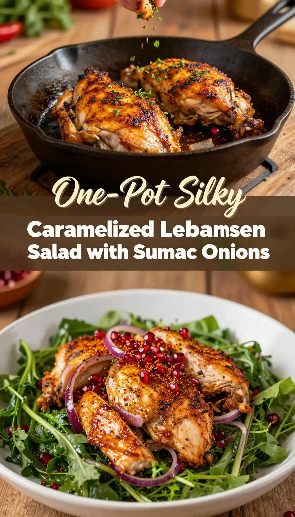 One-Pot Silky Caramelized Lebanese Chicken Salad with Sumac Onions