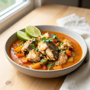 Step by step One-Pot Tangy Chewy Peruvian Fish Stew with Lime (Meal-Prep)