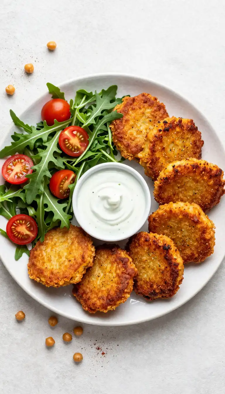 Pan-Fried Crunchy Zesty Spiced Chickpea Fritters: Grandma's High-Fiber Secret