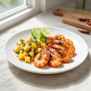 Step by step Pan-Fried Juicy Mexican Chili-Lime Shrimp with Mango Salsa (High-Protein)