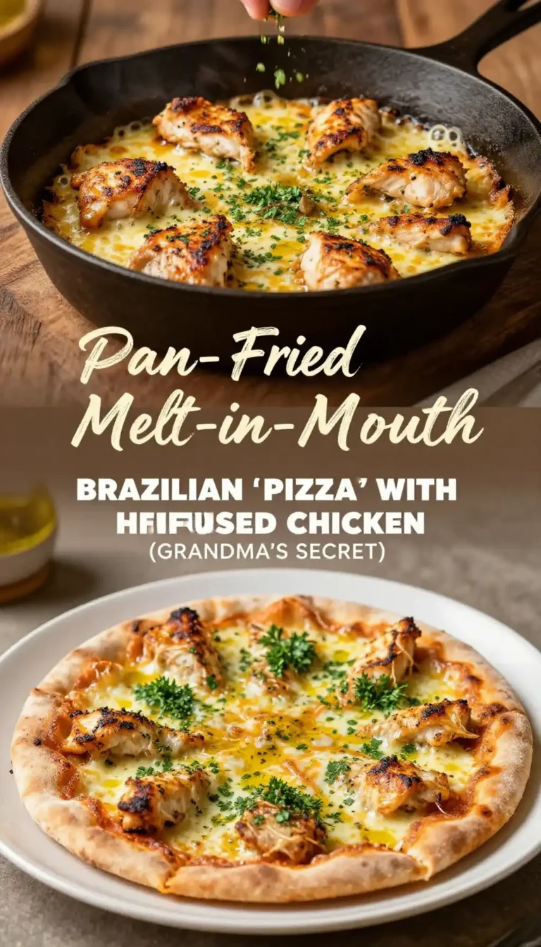 Pan-Fried Melt-in-Mouth Brazilian 'Pizza' with Herb-Infused Chicken (Grandma's Secret)