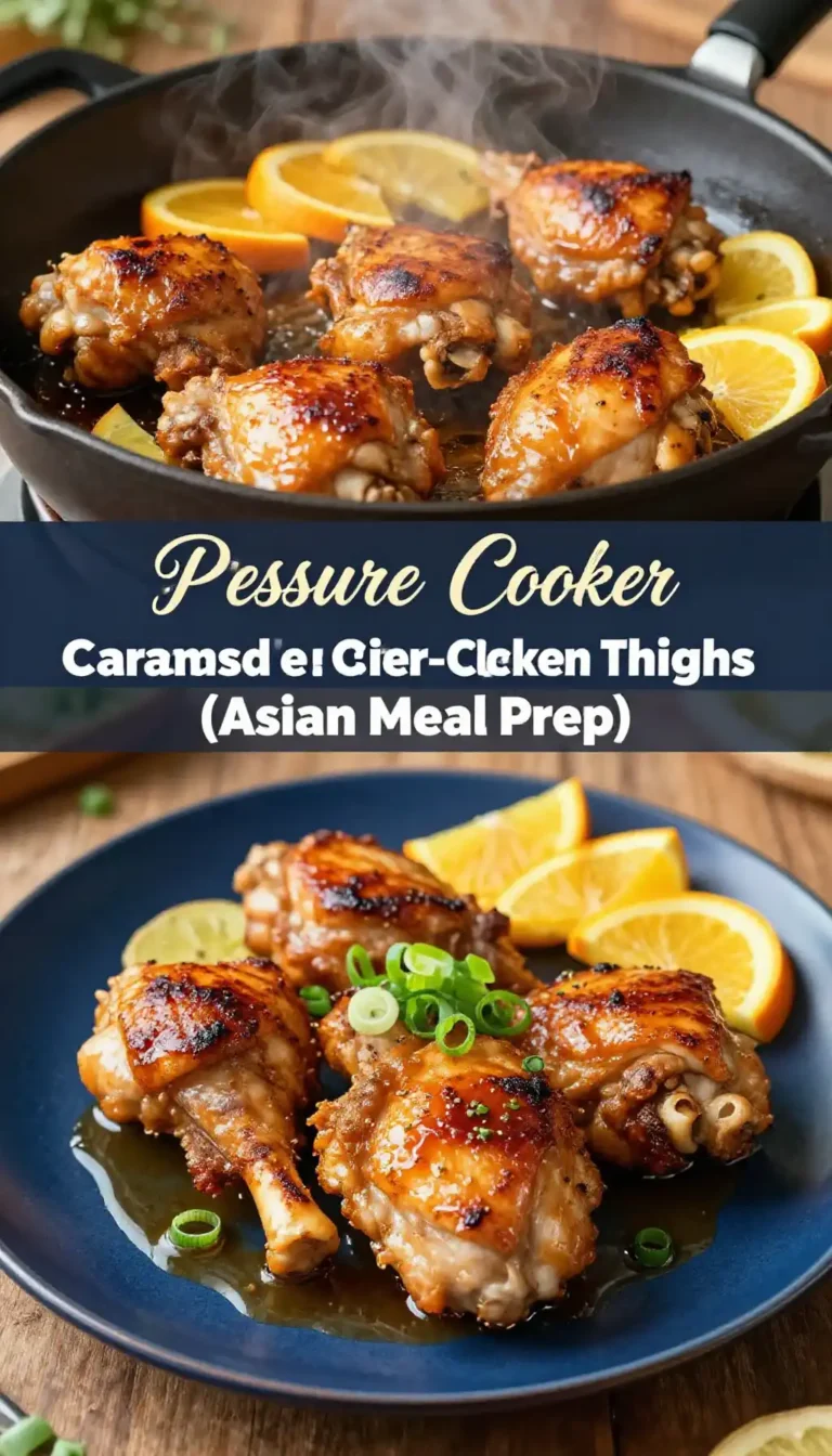 Pressure Cooker Caramelized Citrus-Ginger Chicken Thighs (Asian Meal Prep)