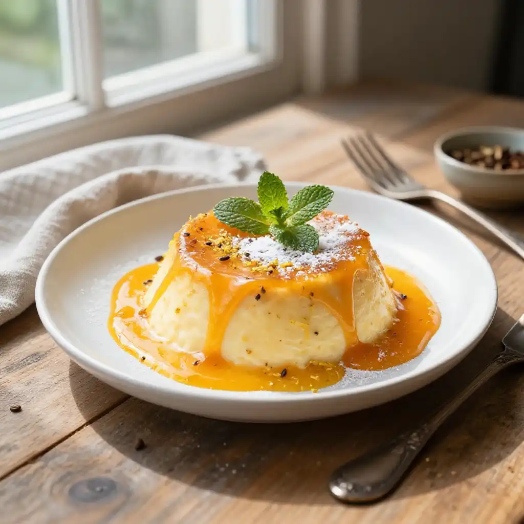 Pressure Cooker Creamy Spanish Cardamom-Orange Spice Bread Pudding plated dish