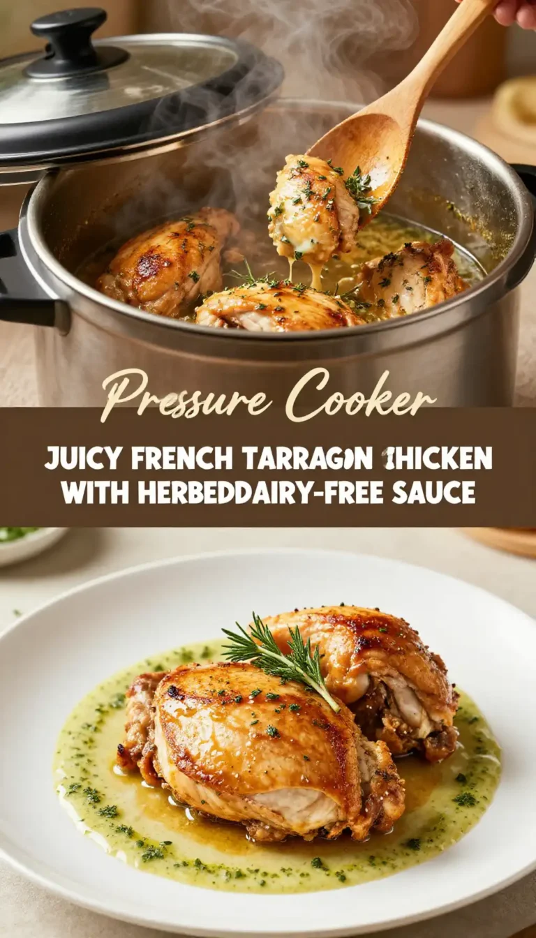 Pressure Cooker Juicy French Tarragon Chicken with Herbed Dairy-Free Sauce